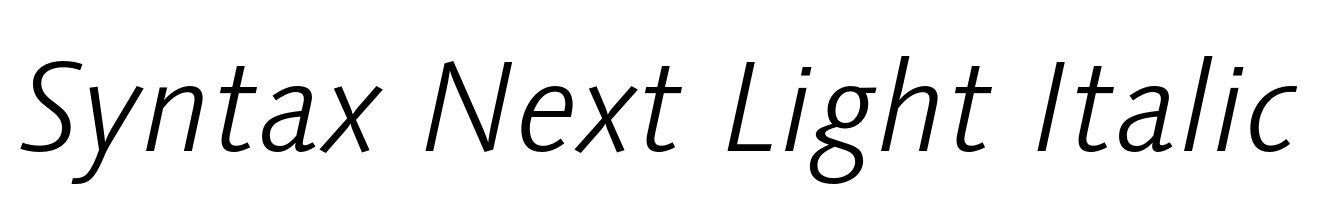 Syntax Next Light Italic